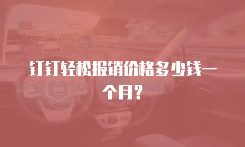 钉钉轻松报销价格多少钱一个月？