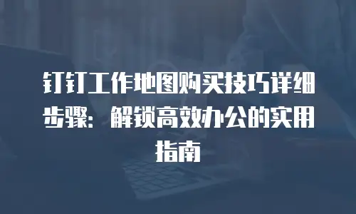钉钉工作地图购买技巧详细步骤：解锁高效办公的实用指南