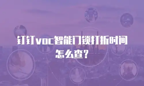 钉钉voc智能门锁打折时间怎么查？