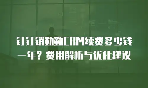钉钉销勤勤CRM续费多少钱一年？费用解析与优化建议
