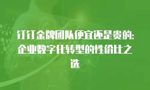 钉钉金牌团队便宜还是贵的：企业数字化转型的性价比之选