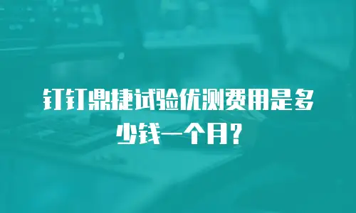 钉钉鼎捷试验优测费用是多少钱一个月？