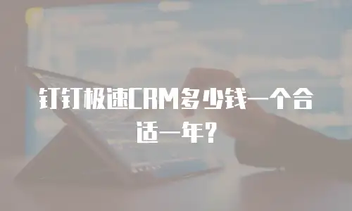钉钉极速CRM多少钱一个合适一年？