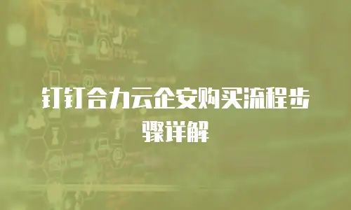 钉钉合力云企安购买流程步骤详解