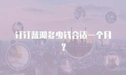 钉钉蓝湖多少钱合适一个月？