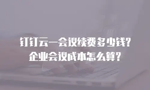 钉钉云一会议续费多少钱？企业会议成本怎么算？