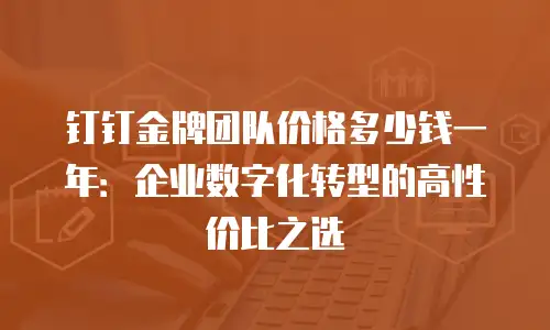 钉钉金牌团队价格多少钱一年：企业数字化转型的高性价比之选