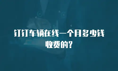 钉钉车辆在线一个月多少钱收费的？