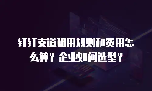 钉钉支道租用规则和费用怎么算？企业如何选型？