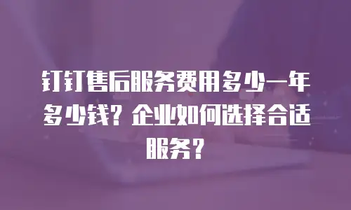 钉钉售后服务费用多少一年多少钱？企业如何选择合适服务？
