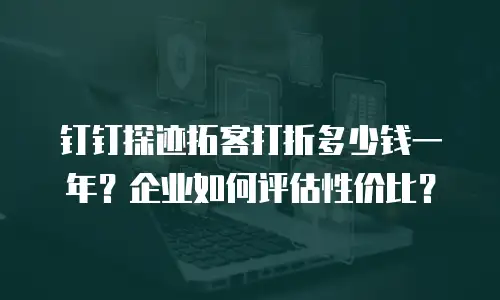 钉钉探迹拓客打折多少钱一年？企业如何评估性价比？