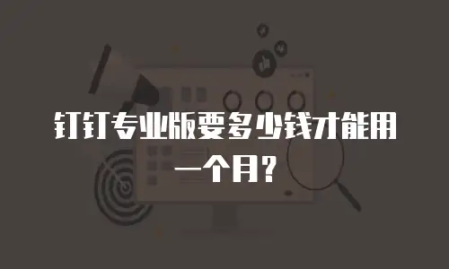 钉钉专业版要多少钱才能用一个月？