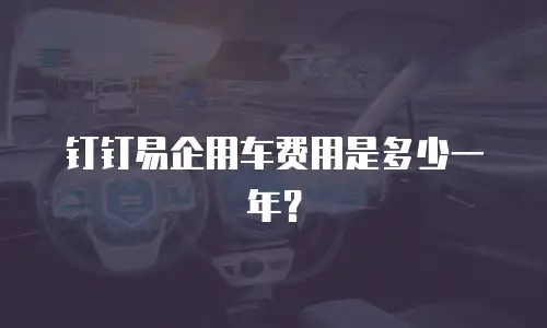 钉钉易企用车费用是多少一年？