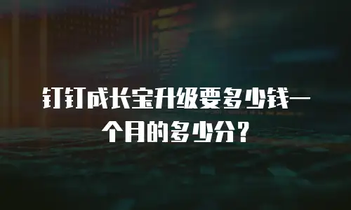钉钉成长宝升级要多少钱一个月的多少分？