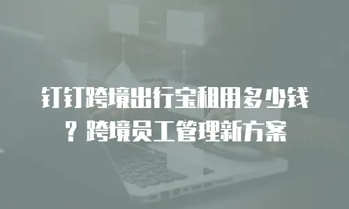 钉钉跨境出行宝租用多少钱？跨境员工管理新方案