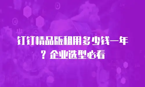 钉钉精品版租用多少钱一年？企业选型必看