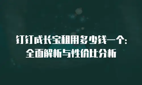 钉钉成长宝租用多少钱一个：全面解析与性价比分析