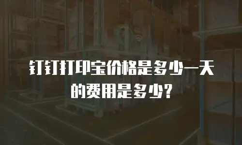 钉钉打印宝价格是多少一天的费用是多少？
