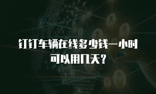 钉钉车辆在线多少钱一小时可以用几天？