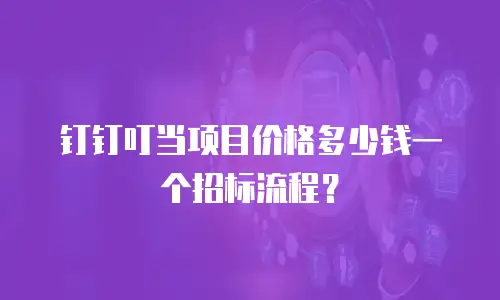 钉钉叮当项目价格多少钱一个招标流程？