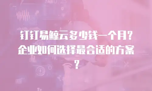 钉钉易鲸云多少钱一个月？企业如何选择最合适的方案？