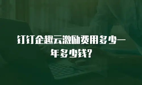 钉钉企趣云激励费用多少一年多少钱？