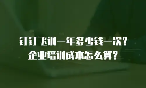 钉钉飞训一年多少钱一次？企业培训成本怎么算？