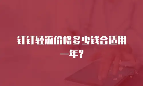 钉钉轻流价格多少钱合适用一年？