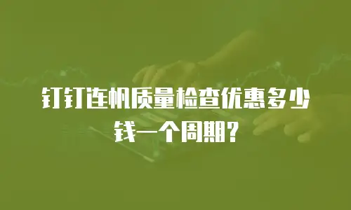钉钉连帆质量检查优惠多少钱一个周期？