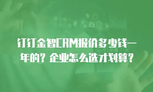 钉钉金智CRM报价多少钱一年的？企业怎么选才划算？