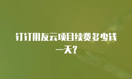 钉钉用友云项目续费多少钱一天？