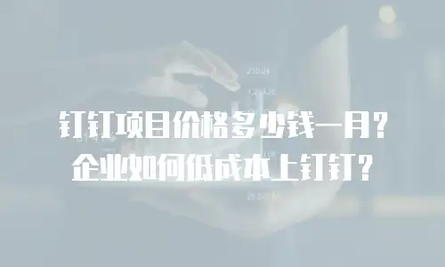 钉钉项目价格多少钱一月？企业如何低成本上钉钉？