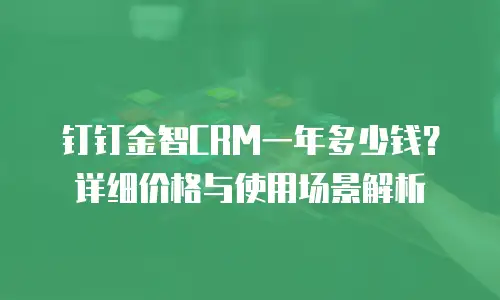 钉钉金智CRM一年多少钱？详细价格与使用场景解析