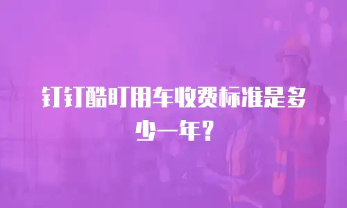 钉钉酷盯用车收费标准是多少一年？