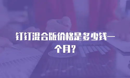 钉钉混合版价格是多少钱一个月？