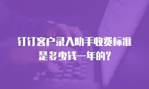 钉钉客户录入助手收费标准是多少钱一年的？