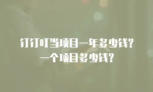 钉钉叮当项目一年多少钱？一个项目多少钱？