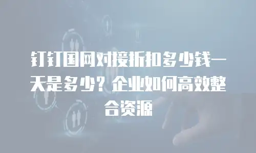 钉钉国网对接折扣多少钱一天是多少？企业如何高效整合资源