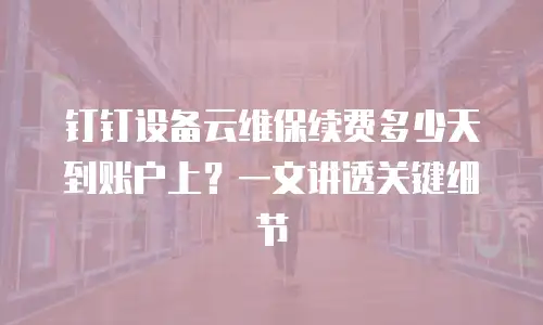 钉钉设备云维保续费多少天到账户上？一文讲透关键细节