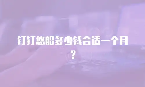 钉钉悠船多少钱合适一个月？