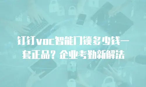 钉钉voc智能门锁多少钱一套正品？企业考勤新解法