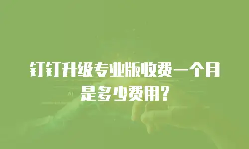 钉钉升级专业版收费一个月是多少费用？