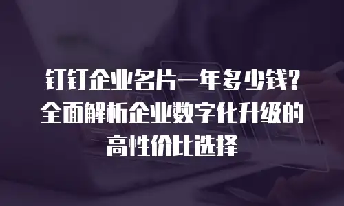 钉钉企业名片一年多少钱？全面解析企业数字化升级的高性价比选择