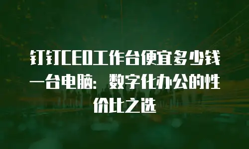 钉钉CEO工作台便宜多少钱一台电脑：数字化办公的性价比之选