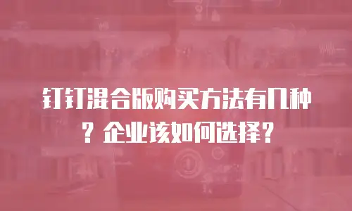 钉钉混合版购买方法有几种？企业该如何选择？