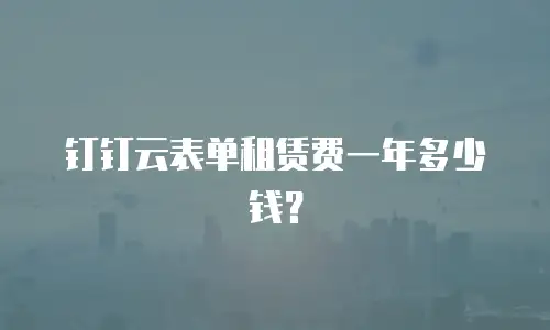 钉钉云表单租赁费一年多少钱？