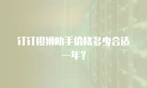 钉钉橙狮助手价格多少合适一年？