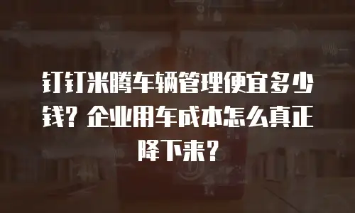 钉钉米腾车辆管理便宜多少钱？企业用车成本怎么真正降下来？
