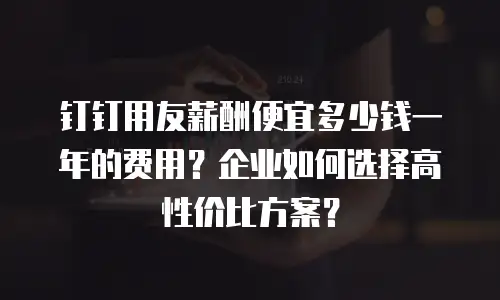 钉钉用友薪酬便宜多少钱一年的费用？企业如何选择高性价比方案？