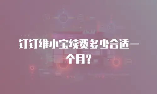 钉钉维小宝续费多少合适一个月？